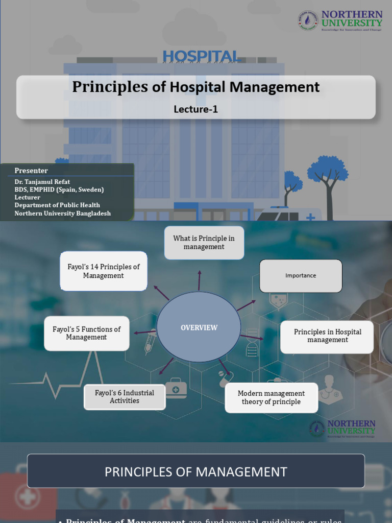 Hospital Management Principles Overview | PDF | Business | Health Care