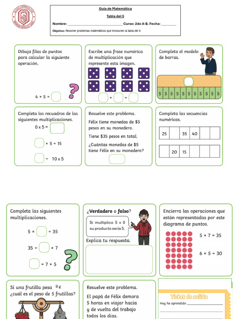 Problemas con la Tabla del 5 | PDF