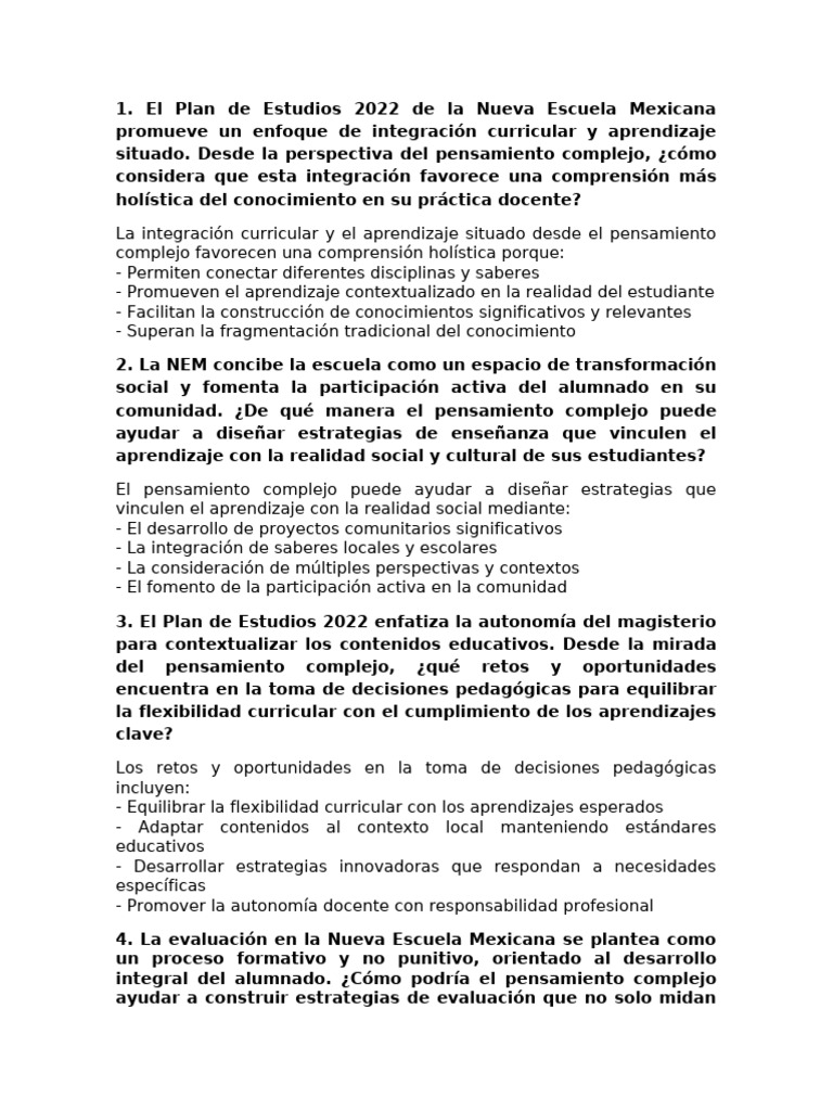 Integración Curricular en la NEM 2022 | PDF | Plan de estudios | Evaluación