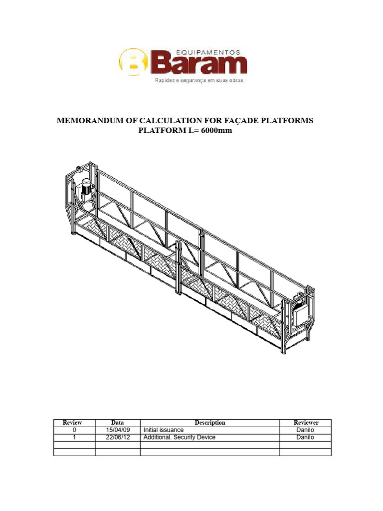Calculation Memo for 6m Facade Platform | PDF | Strength Of Materials ...