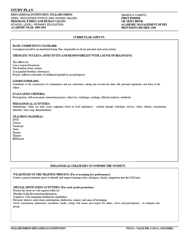 Fourth Grade Ethics Values | PDF | Value (Ethics) | Motivational