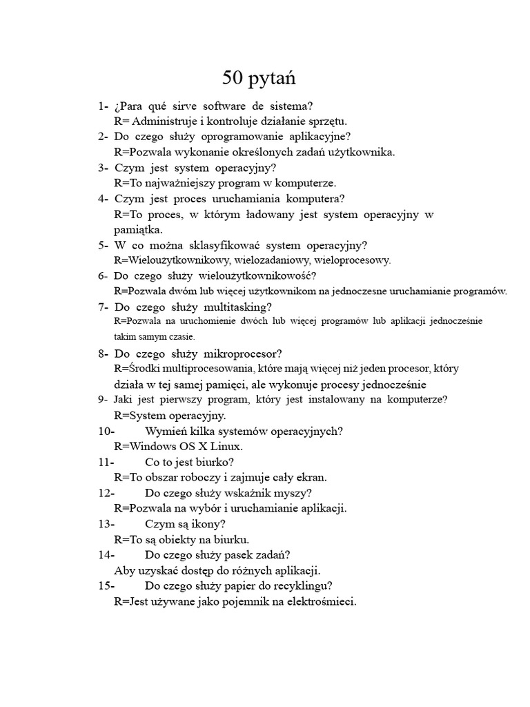 40 Pytań | PDF