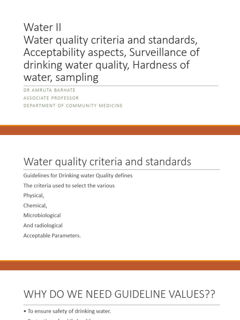 Drinking Water Quality Standards Explained | PDF | Water Quality ...