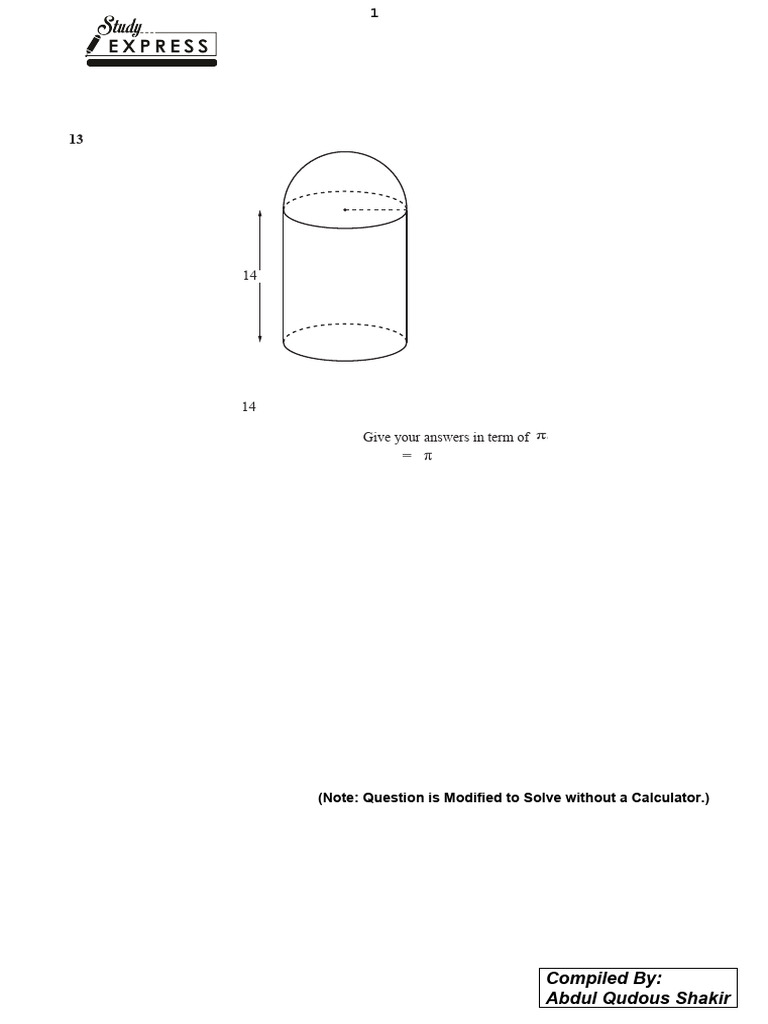 Geometry Problems: Surface Area & Volume | PDF | Sphere | Area