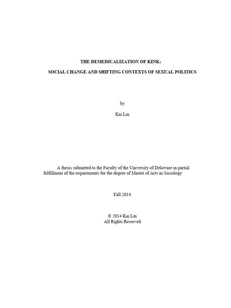 Medicalisation and Demedicalisation of Kink | PDF | Sadomasochism ...