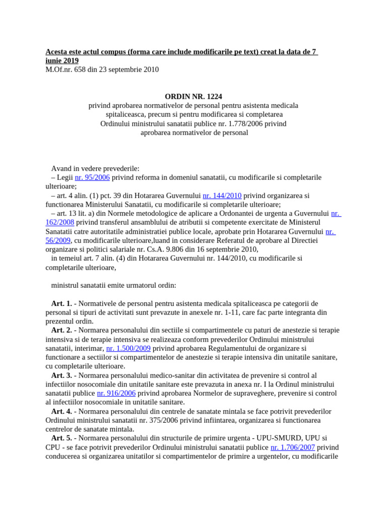 Ordinul 122-2020 Normativ Personal | PDF