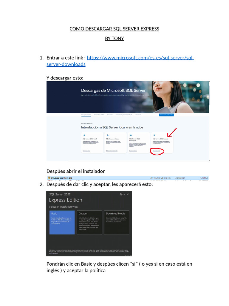 Descargar SQL Erver | PDF