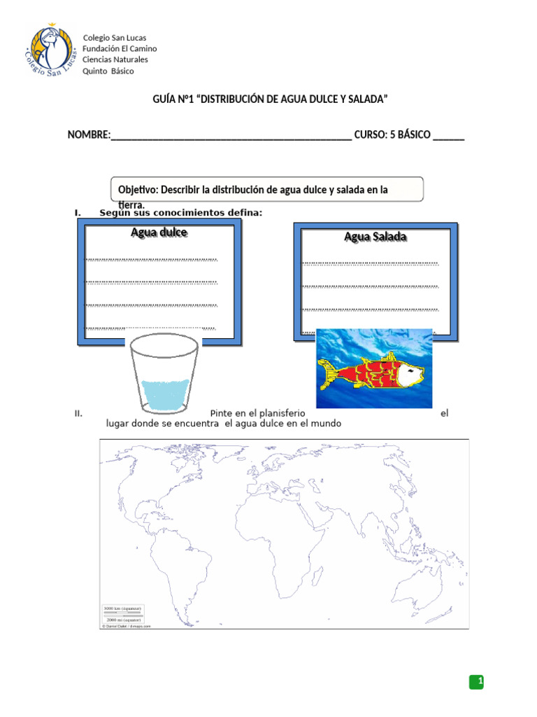 Distribución de Agua Dulce y Salada | PDF | Ciencias de la Tierra | Agua
