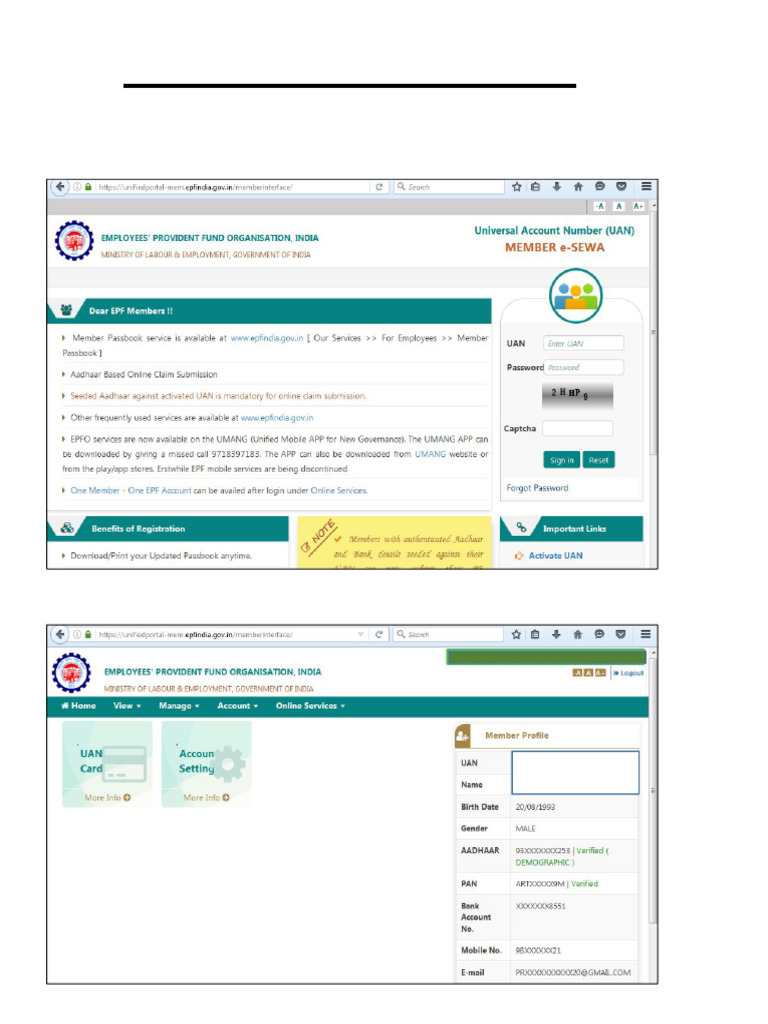 Online PF Tranfer Process 01 | PDF