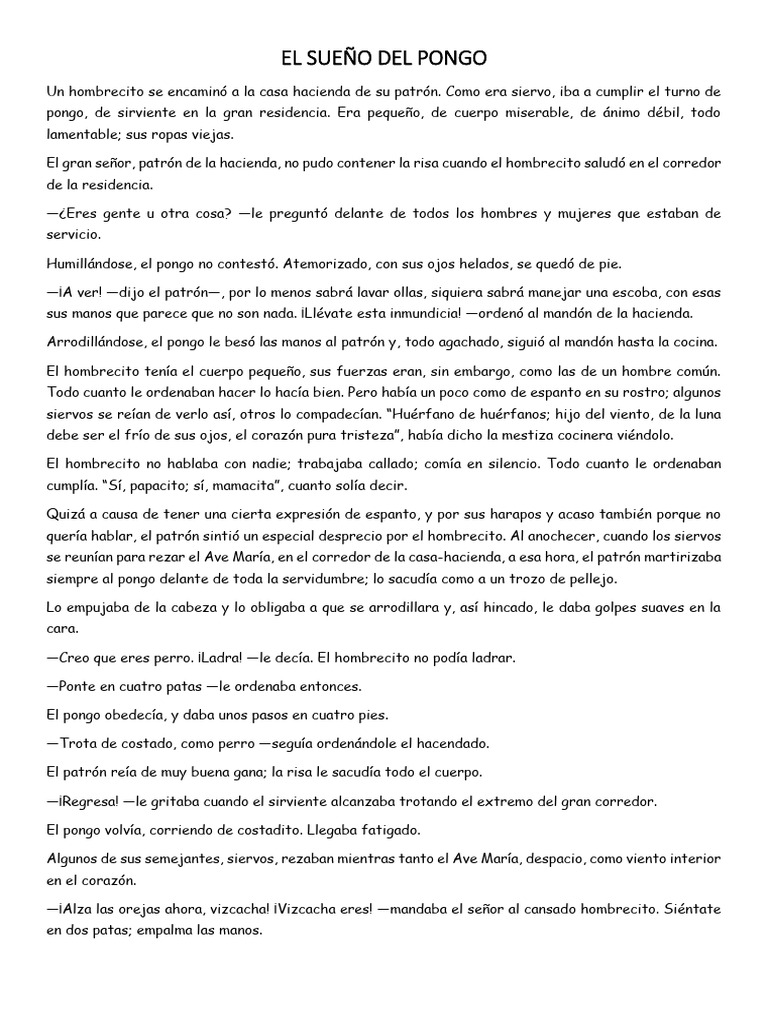 El Sueño Del Pongo | PDF