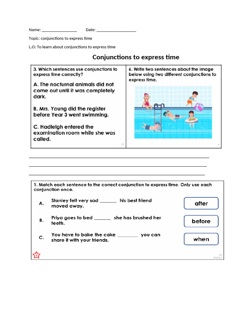 Time-Expressing Conjunctions Guide | PDF
