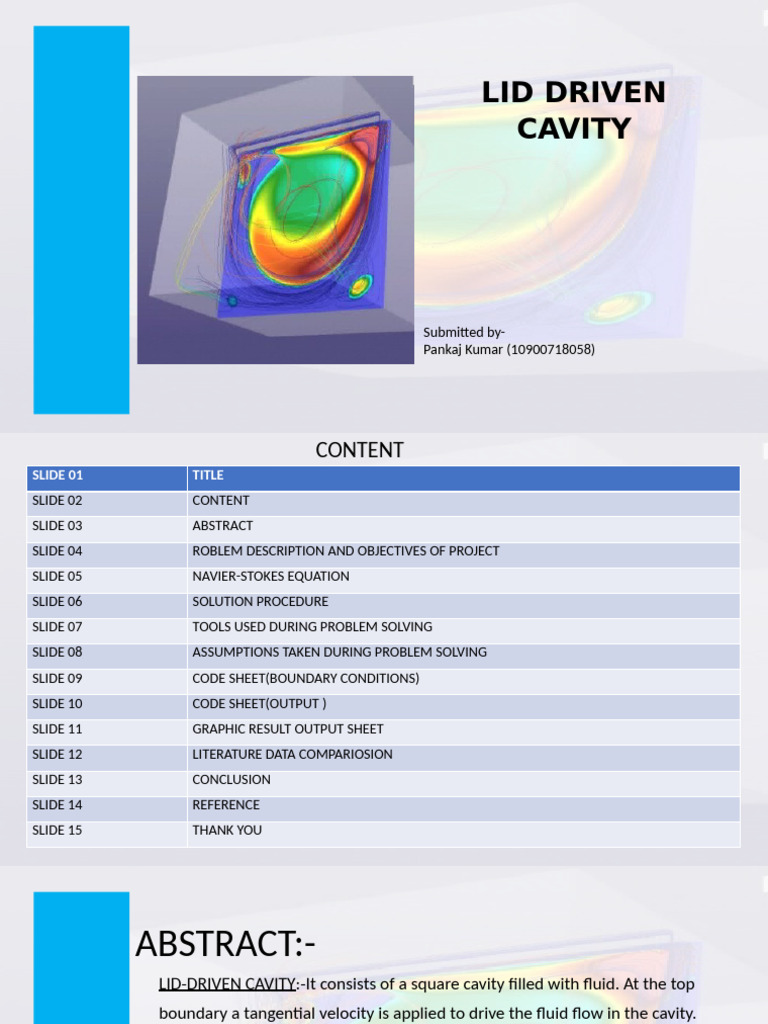 Lid-Driven Cavity Fluid Dynamics Analysis | PDF | Navier–Stokes ...