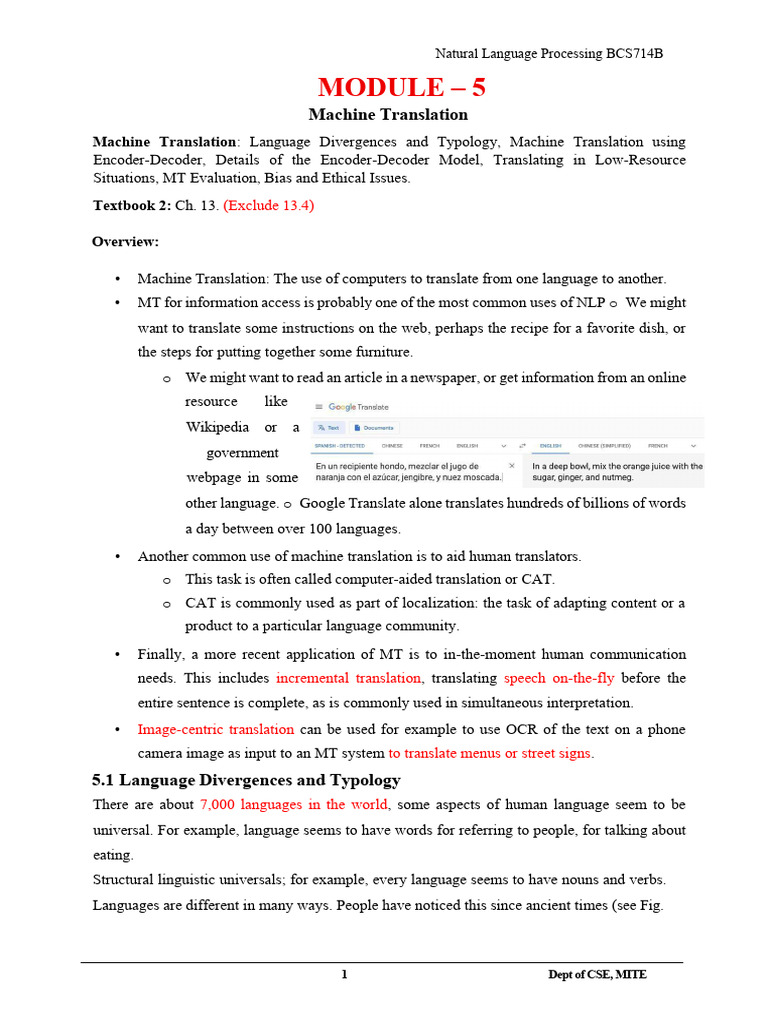 Machine Translation Techniques Overview | PDF | Grammar | Syntax