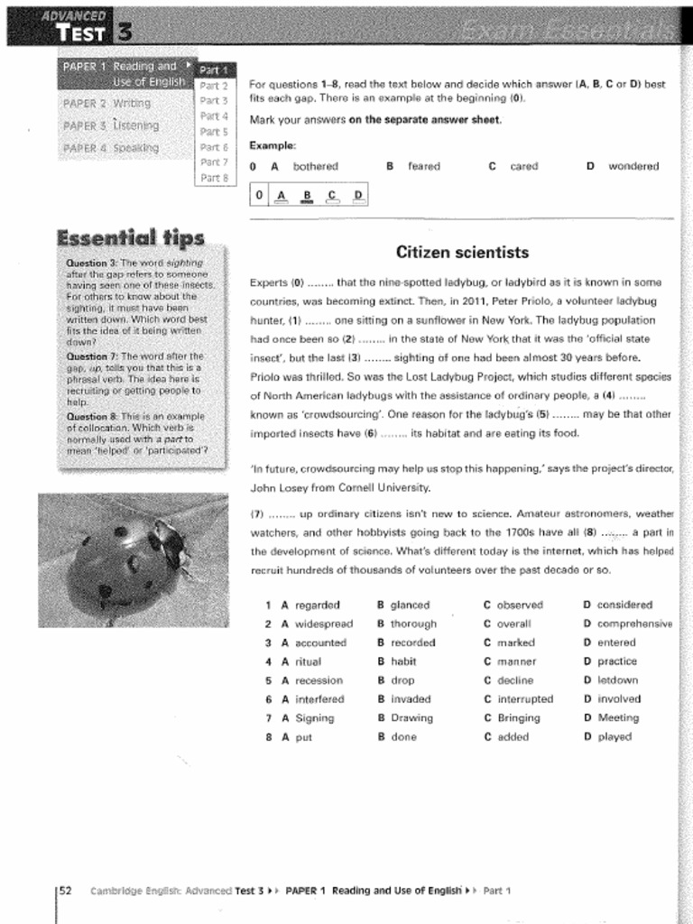 Essentials Advanced Practice Tests 3 | PDF