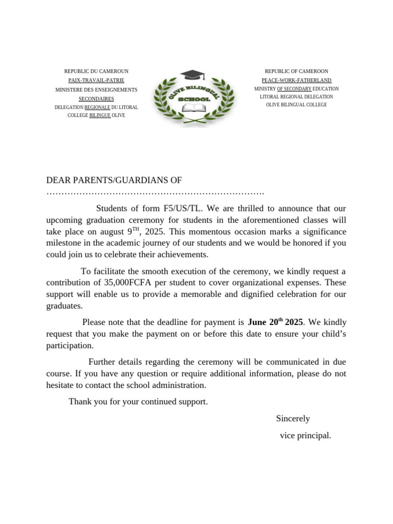 Graduation Letter 1 | PDF