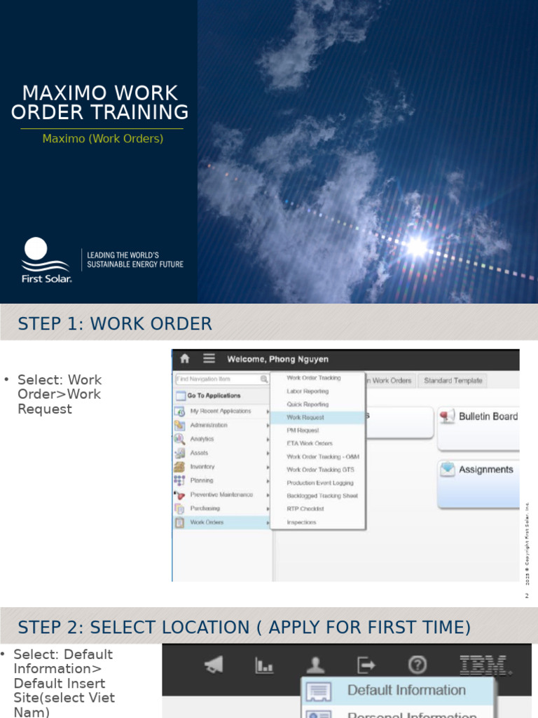 Maximo Work Order Training Guide | PDF