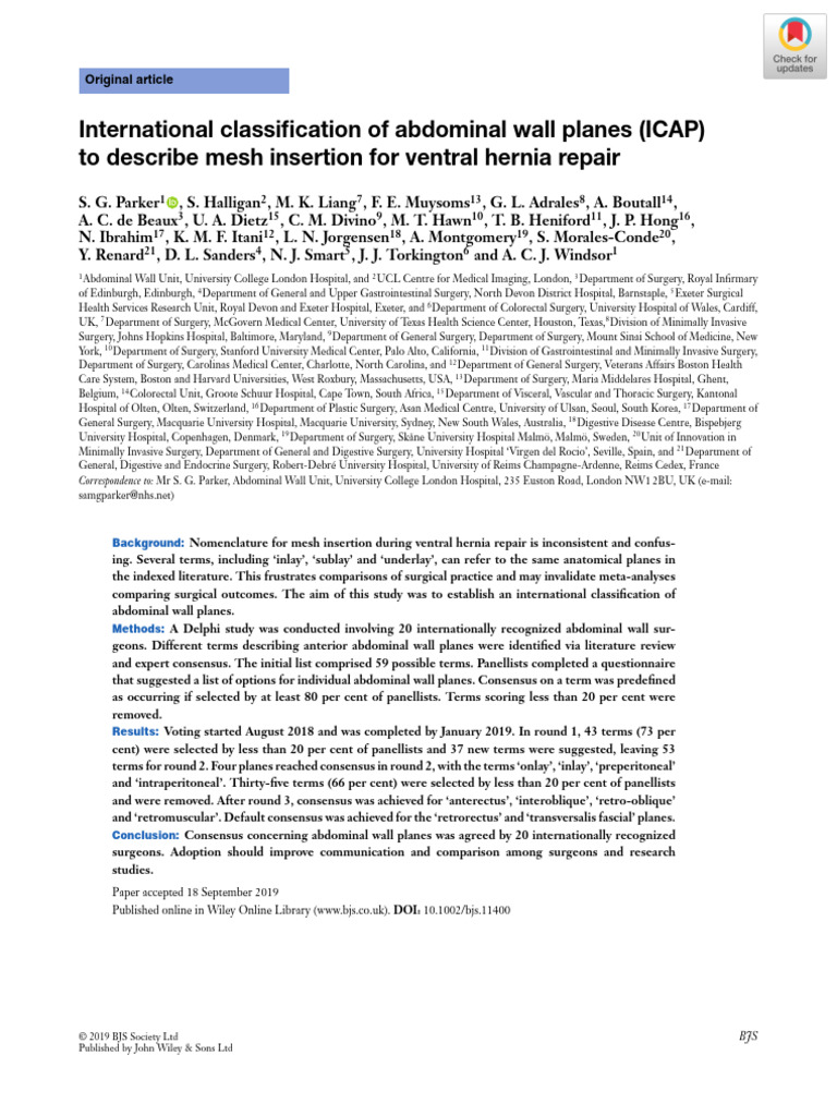 Abdominal Wall Plane Classification for Hernia Repair | PDF | Abdomen ...
