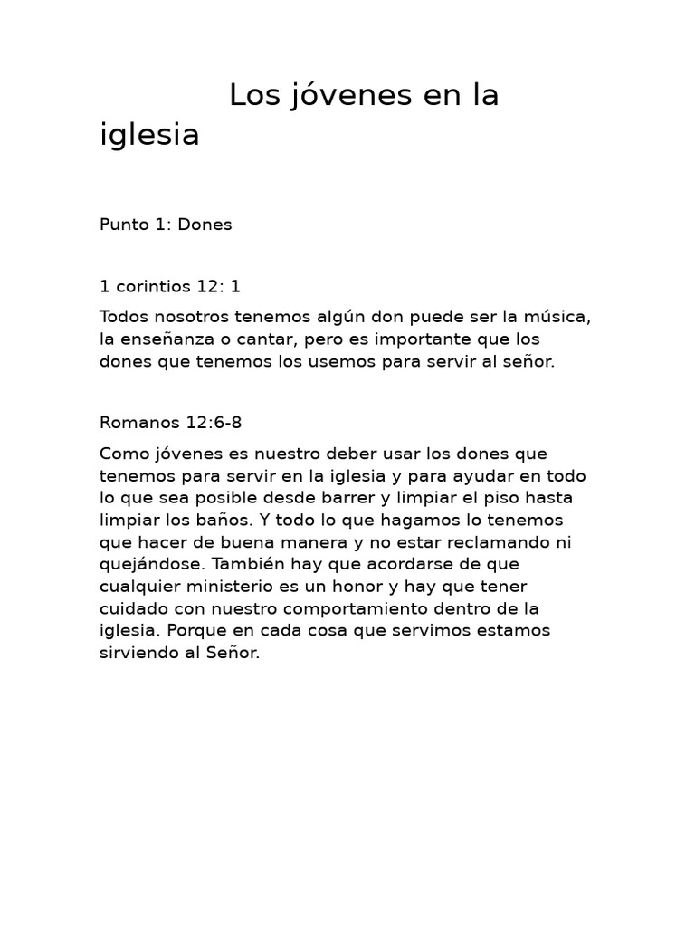 Los Jovenes en La Iglesia | PDF | Iglesia cristiana