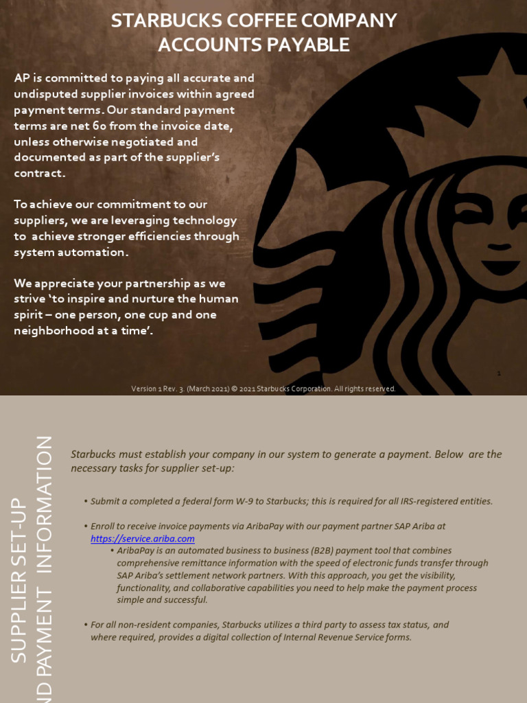 Starbucks Invoice Submission Guidelines | PDF | Invoice | Accounts Payable