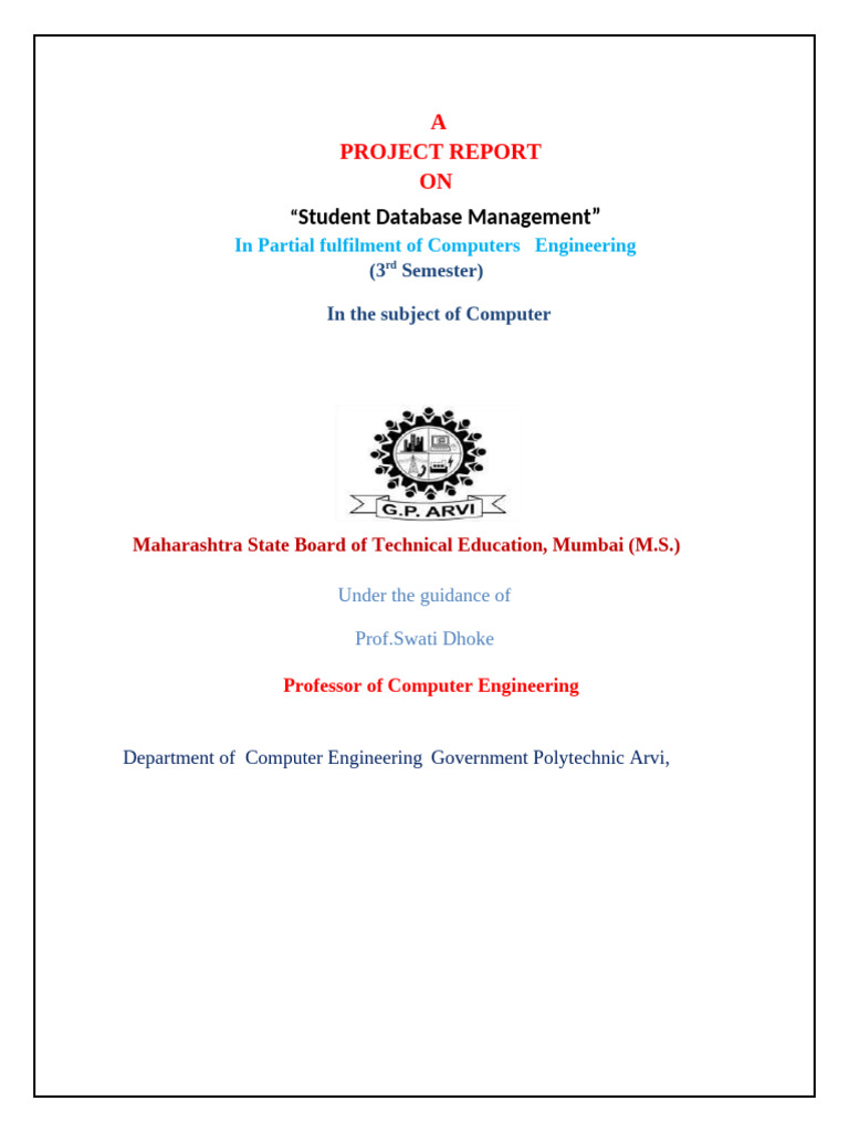 Student Database Management Project | PDF | Databases | Sql