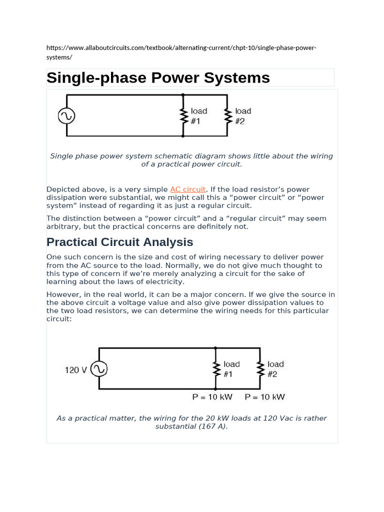 00 - Single Phase Power System | PDF | Alternating Current | Electric ...