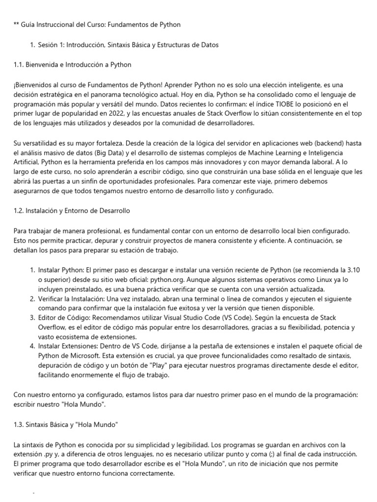 Guia Instruccional | PDF | Objeto (informática) | Python (lenguaje de ...