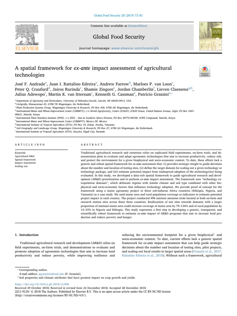 Ex-Ante Impact Framework | PDF | Agriculture | Soil