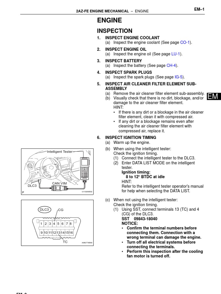 2AZFE Engine Mechanical Engineering Tolerance Belt (Mechanical)
