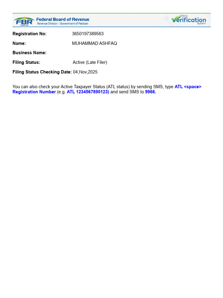 Active Taxpayer Status Guide | PDF