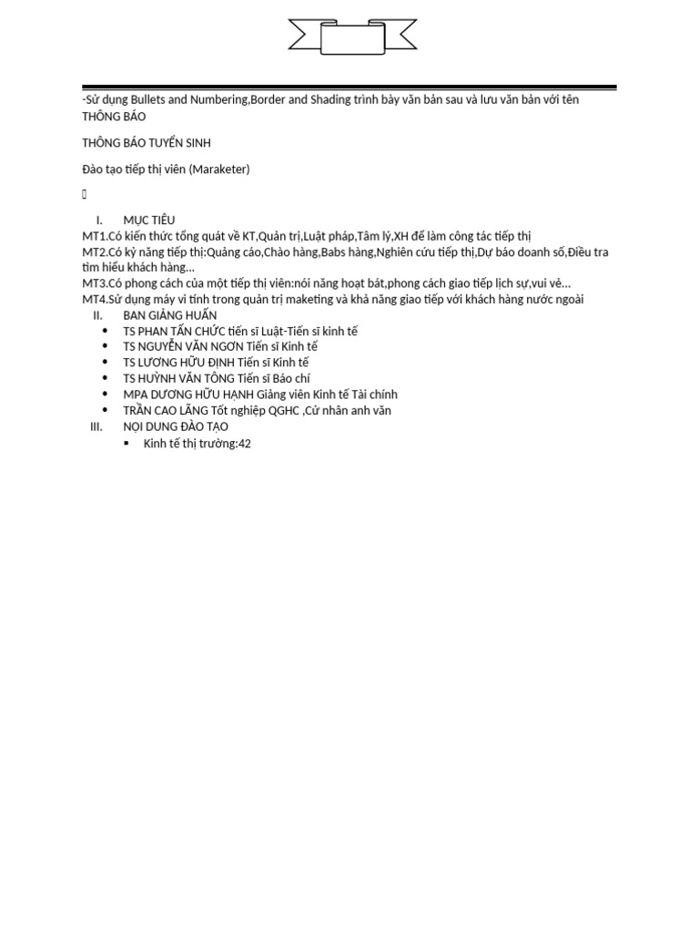 S D NG Bullets and Numbering | PDF