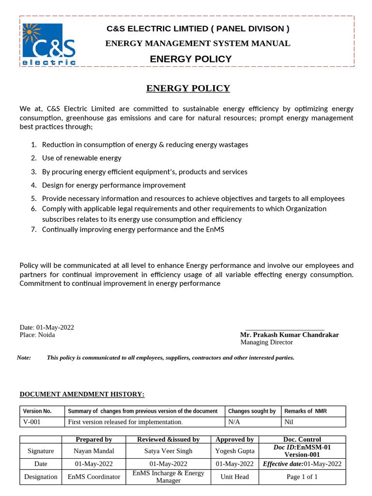 EnMSM GN 04 Energy Policy | PDF | Energy Management | Efficient Energy Use