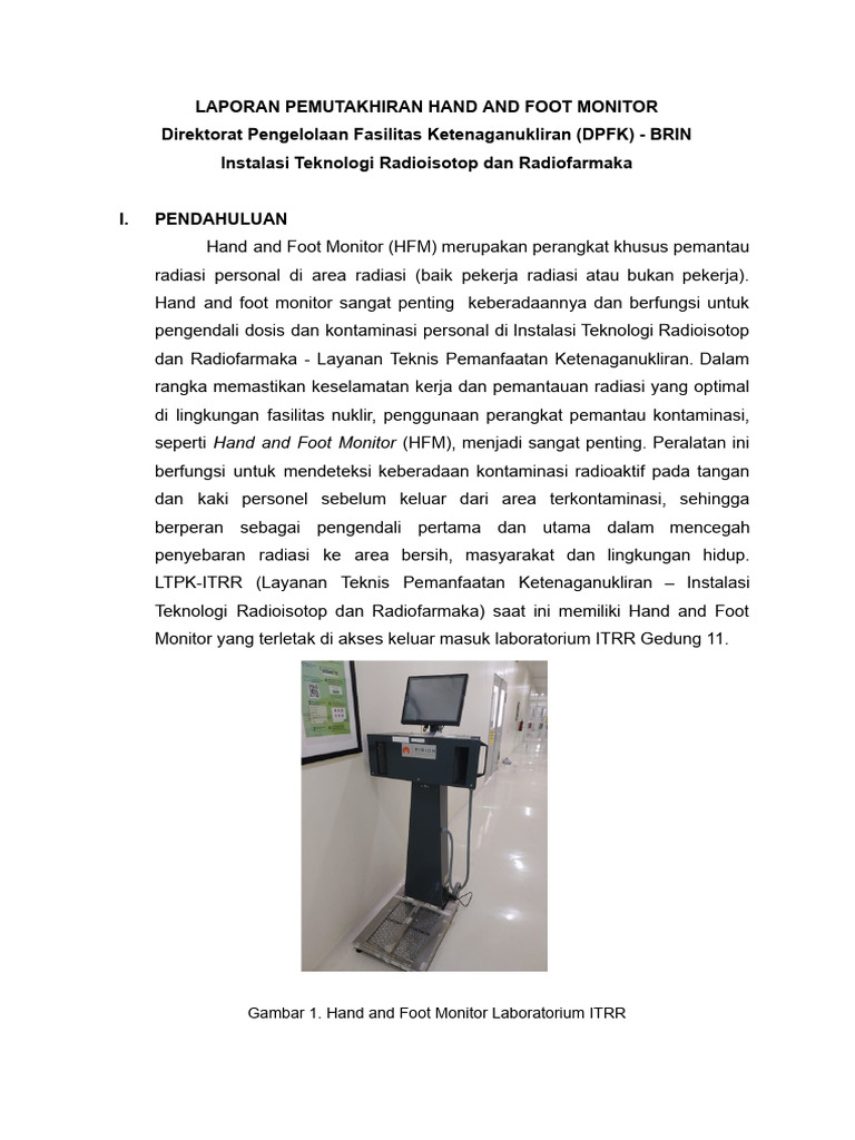 Pemutakhiran Hand and Foot Monitor ITRR | PDF