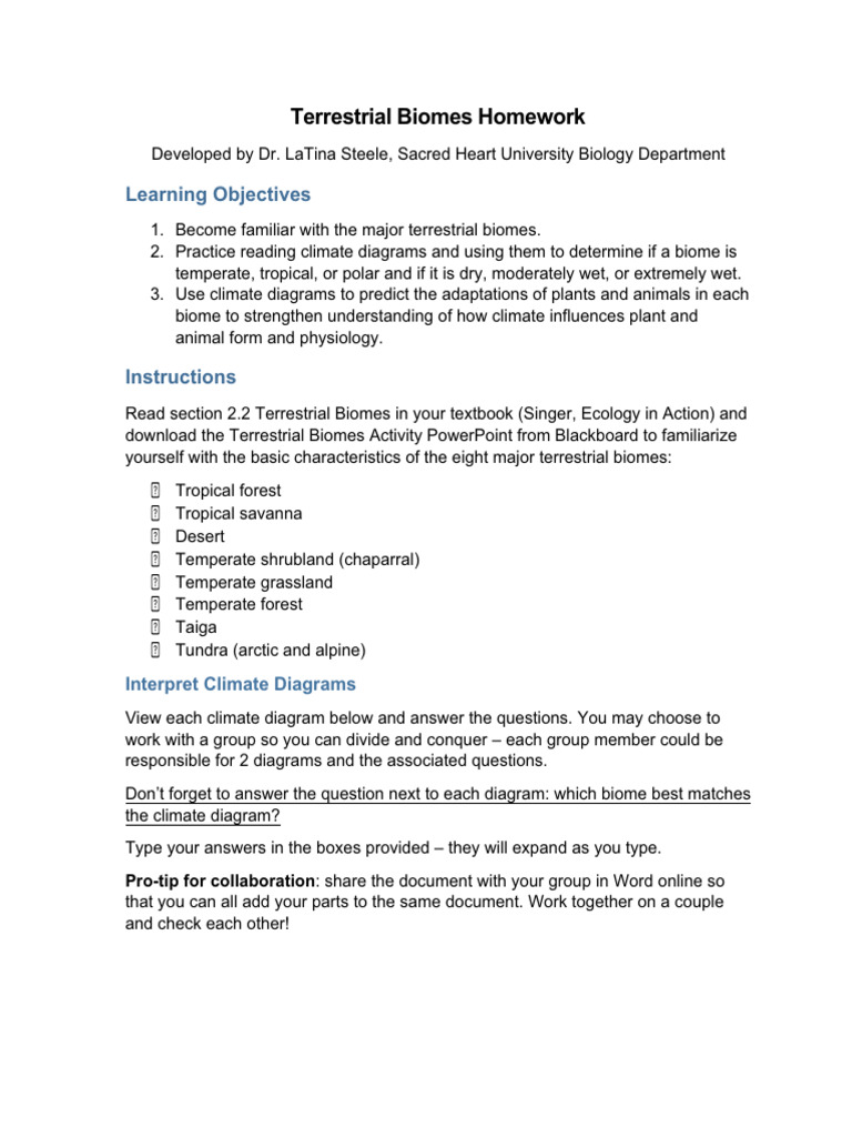 Terrestrial Biomes Study Guide | PDF | Temperate Climate | Tropics