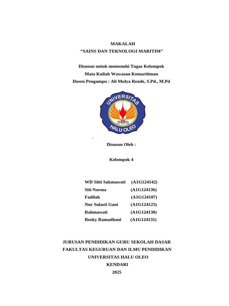 Sains dan Teknologi Maritim Indonesia | PDF