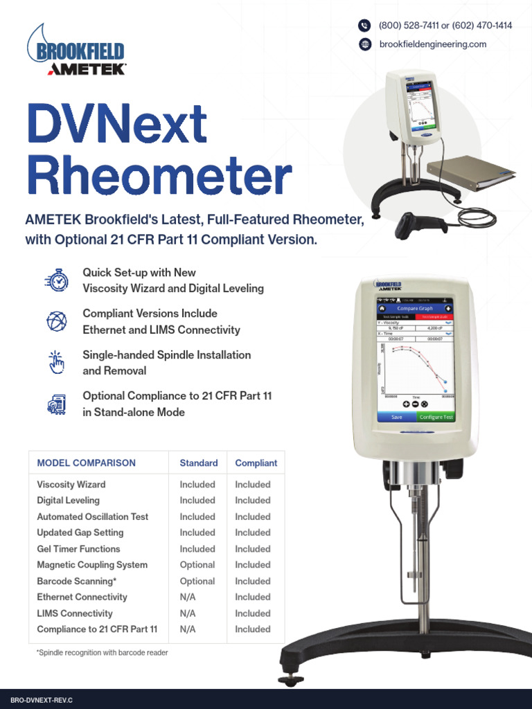 DVNext Rheometer: Advanced Viscosity Measurement | PDF | Viscosity ...