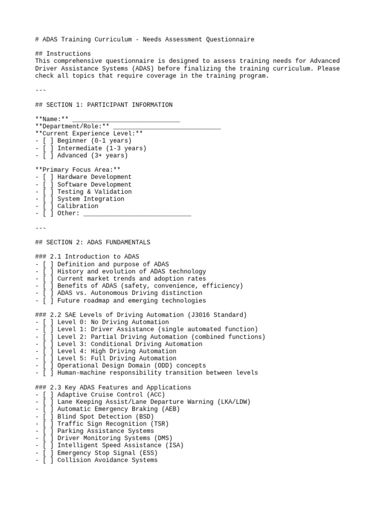 Adas Training Needs | PDF | Computing