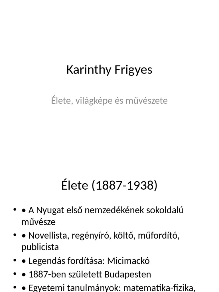 Karinthy PPT | PDF
