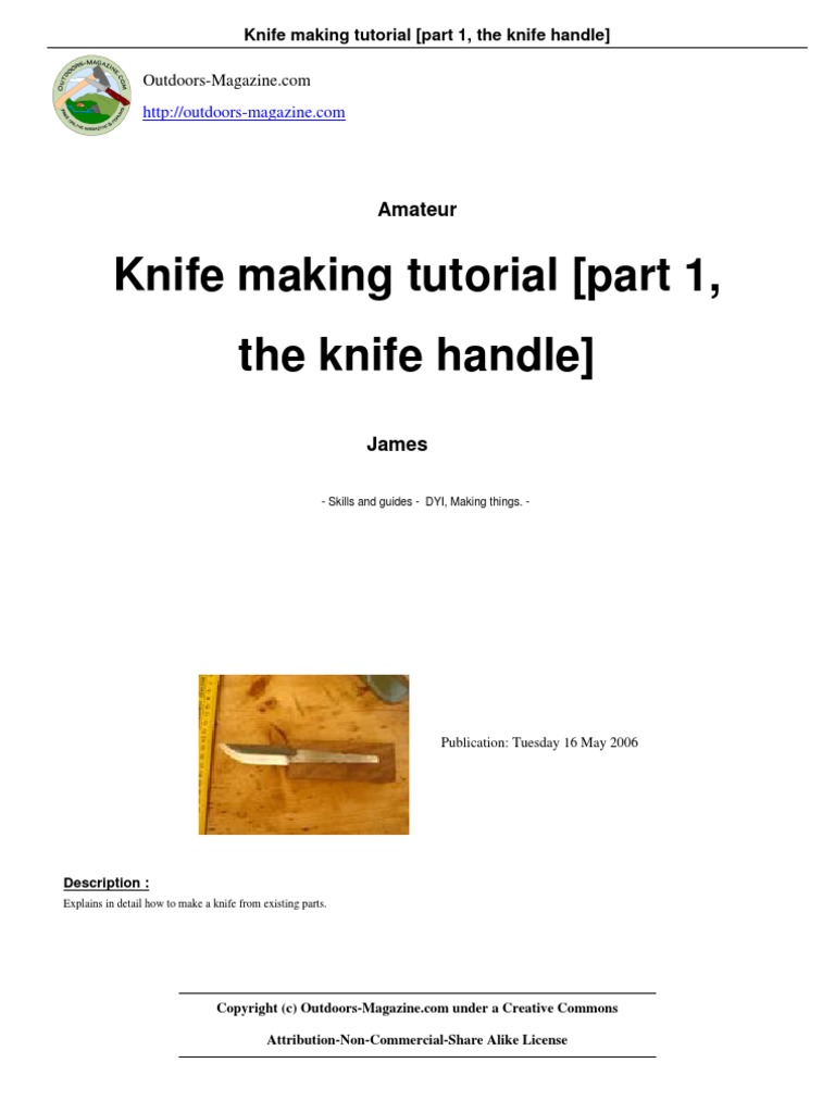 Knife Making Tutorial Part 1 The | PDF
