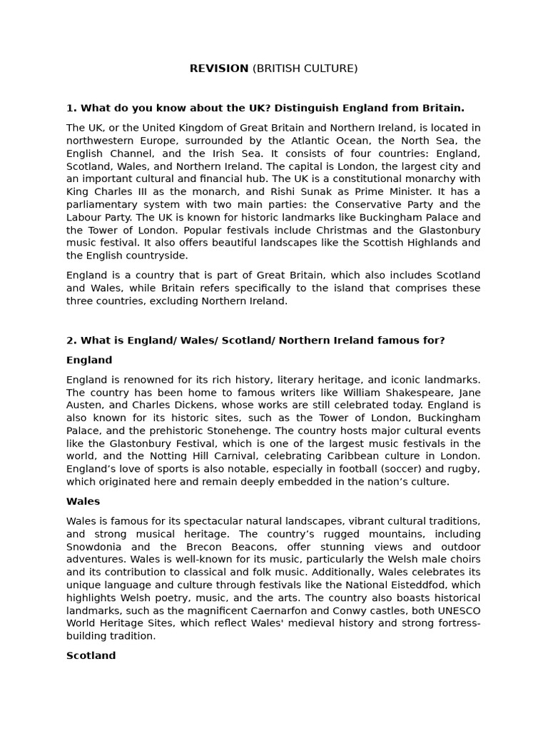 Overview of British Culture and Society | PDF | Family | Easter
