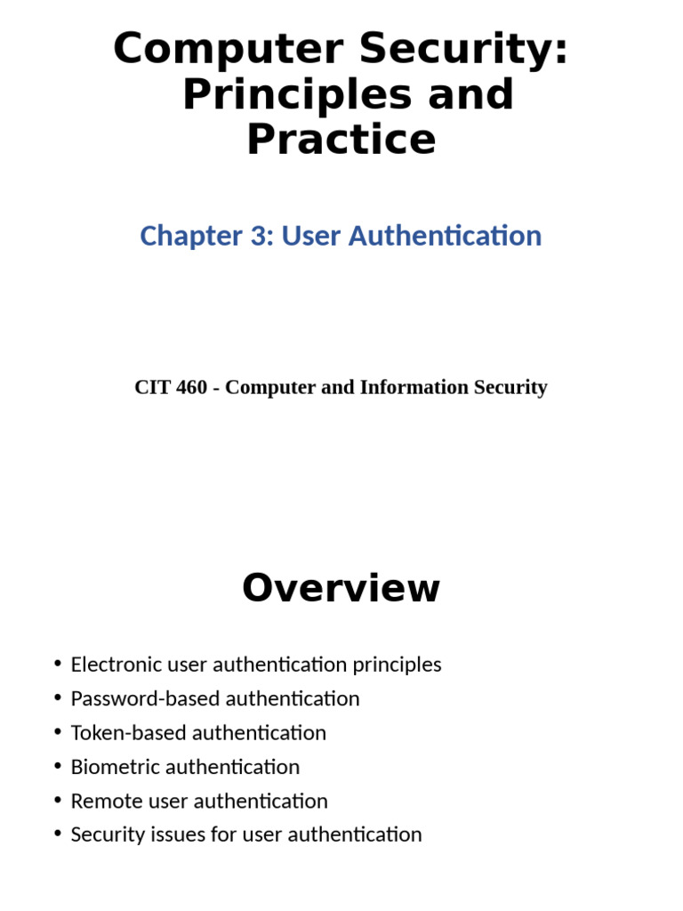 User Authentication Methods Explained | PDF | Password | Authentication