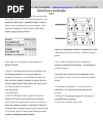 Lista Genetica e Evolucao 1