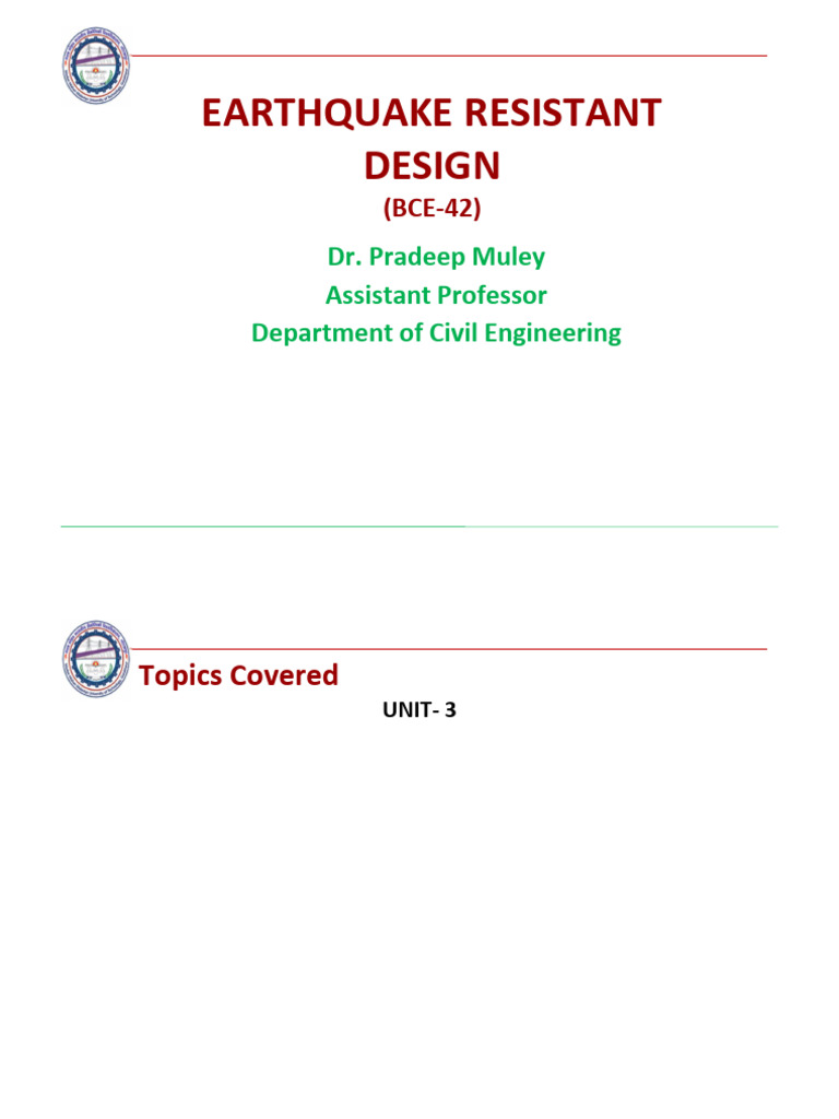 Earthquake Resistant Design Concepts | PDF | Mechanics | Classical ...