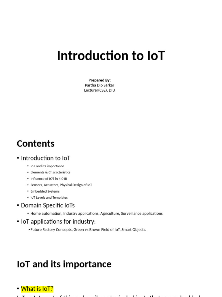 Comprehensive Guide to IoT Basics | PDF | Internet Of Things | Embedded ...