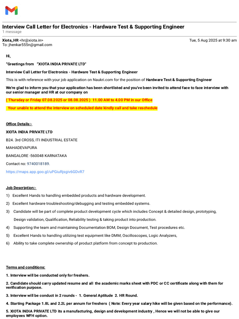 Interview Call for Hardware Engineer Role | PDF | Computing | Computer ...