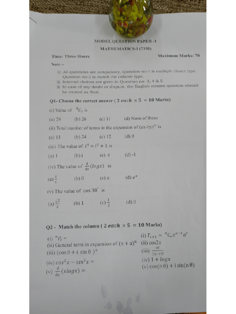 Maths 1 Assignment 2 | PDF