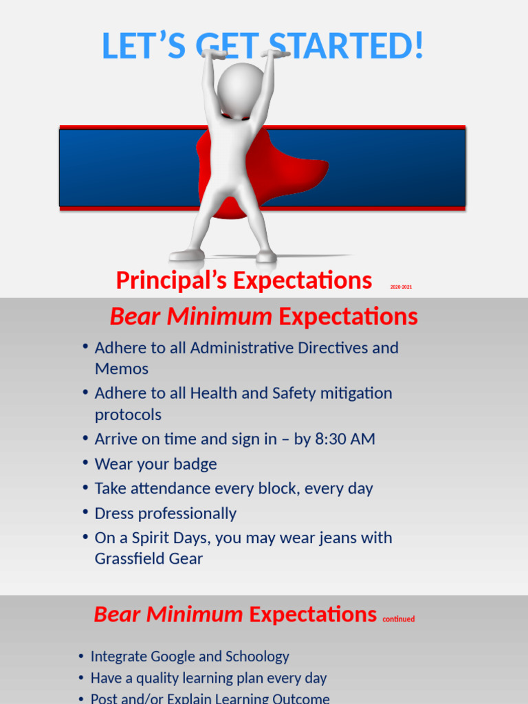 Principal's Expectations for 2020-2021 | PDF