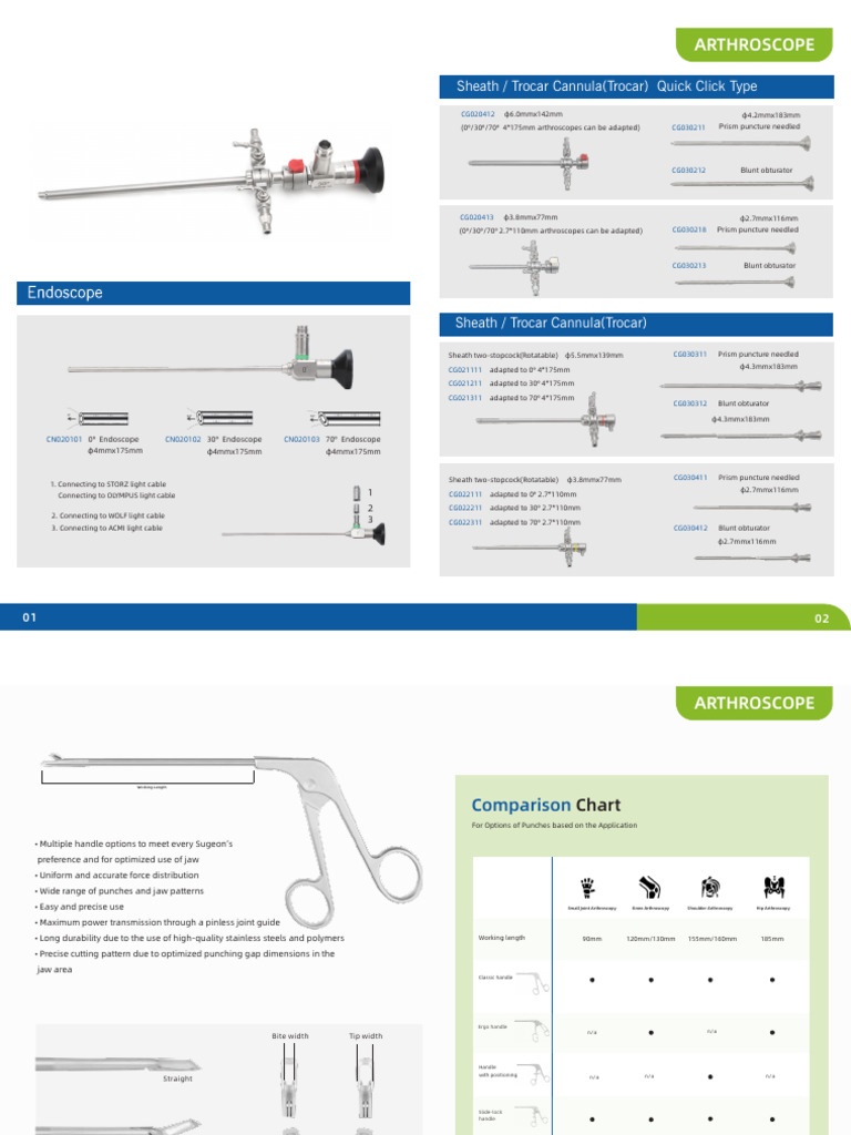 Arthroscopy Instruments and Specifications | PDF | Surgical Suture