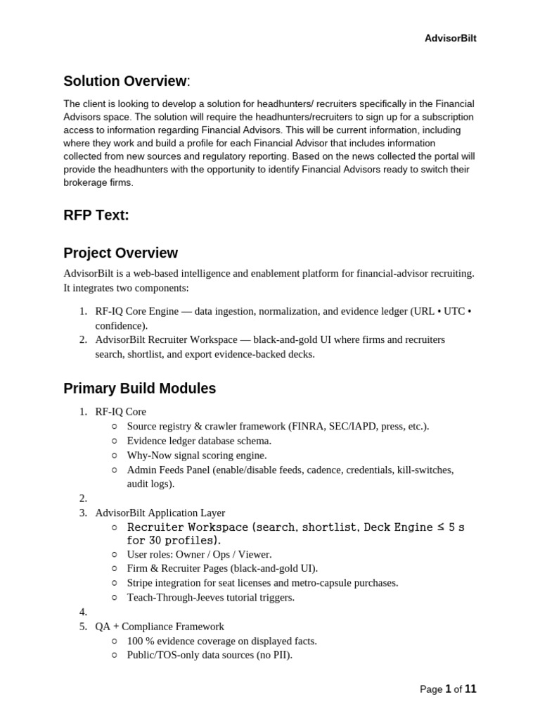 Financial Advisor Recruiting Platform | PDF | Databases | Information ...