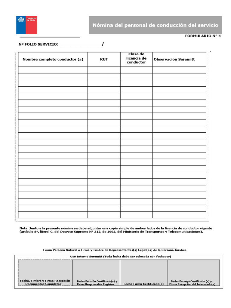 Formulario 4 - RNT 2024 | PDF