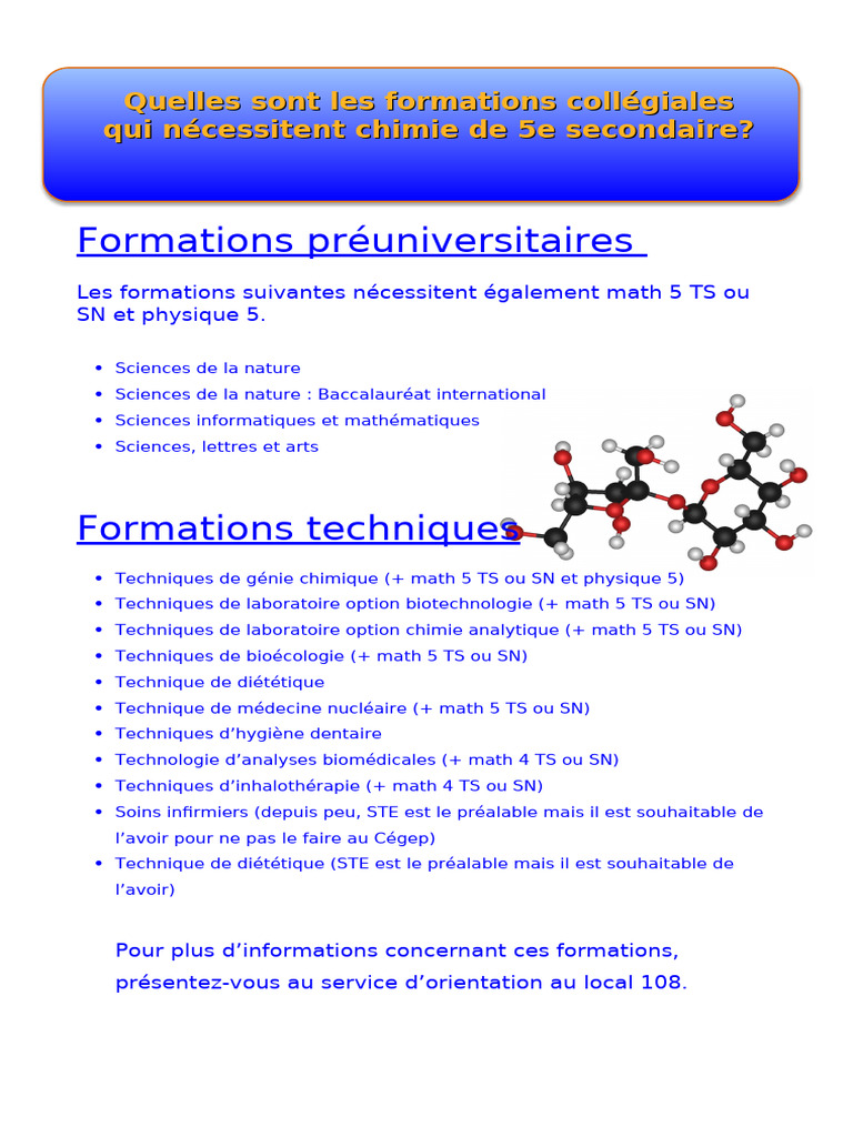 Formations collégiales requérant math et physique | PDF